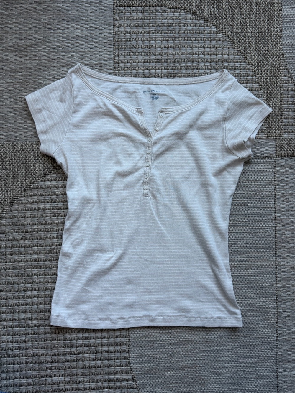 Brandy Melville Cream/White Striped Zelly Top